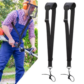 YOUSHARES Weed Eater Strap - Trimmer Shoulder Strap Compatible with Ego, Dewalt, Grennworks String Trimmer and Most Grass Trimmer, Nylon Belt Trimmer Harness for Brush Cutter - Black (2Pcs)