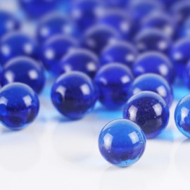 CYS EXCEL Cobalt Blue Glass Marble Gemstone Vase Filler (3 LBS) | Multiple Color Choices Aquarium Glass Round Marble Beads | Decorative Mosaic Glass Gem Pebbles