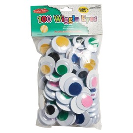 Creative Arts by Charles Leonard Wiggle Eyes, Assorted Shapes, Sizes and Colors, 100/Bag (64570)