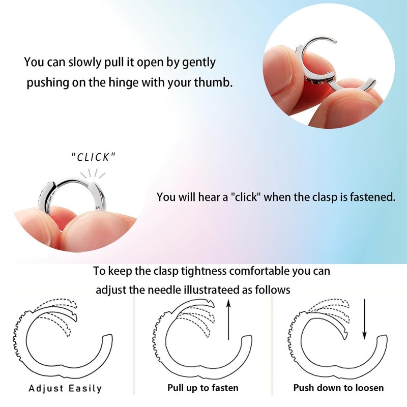 Hapour 925 Sterling Silver Earrings Small Star Moon Cross Snake