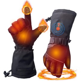 VUBAXRO Heated Gloves for Men Women Rechargeable Heated Gloves Waterproof and Windproof Gloves for Winter Outdoor Work Skiing Hiking Camping Riding Touchscreen 7.4V 3000mAh Battery (X-Large)