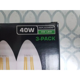 MAXLITE 3-PACK LED Light Bulbs DIMMABLE 2700k 40W 300L E12, F4B10D27/3P/WS