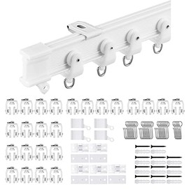Riel de cortina de techo flexible | 3 metros con rodillos silenciosos | Soporte flexible para ducha ventana de bahía cortina de RV divisor de habitación