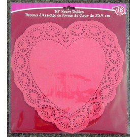 16 Large Red Heart Shaped Doilies