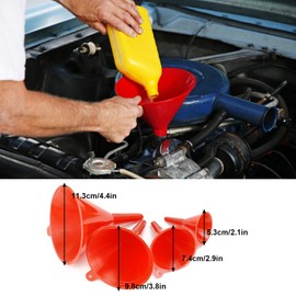 10 PCS Funnels for Automotive Use, Oil Funnel for Oil Change, Wide Mouth Fuel Funnels, Plastic Long Neck Car Oil Funnels, Snap Funnel, Flexible Right Angle Funnels for Gasoline/Coolant/Engine Oil