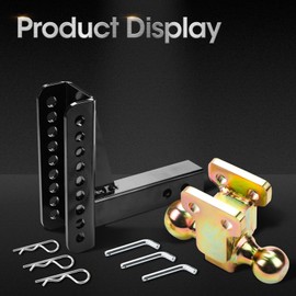 Fexhull 45900 Adjustable Trailer Hitch Ball Mount 14000 lbs 2-Inch Receiver, 6-Inch Drop, 2 and 2-5/16-Inch Balls 97003001 Puck System Gooseneck Hitch Kit