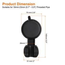 uxcell Shower Head Holder, Suction Cup Shower Head Holder, Handheld Removable Showerhead and Wall Mounted Suction Bracket (L-Shaped, Black)
