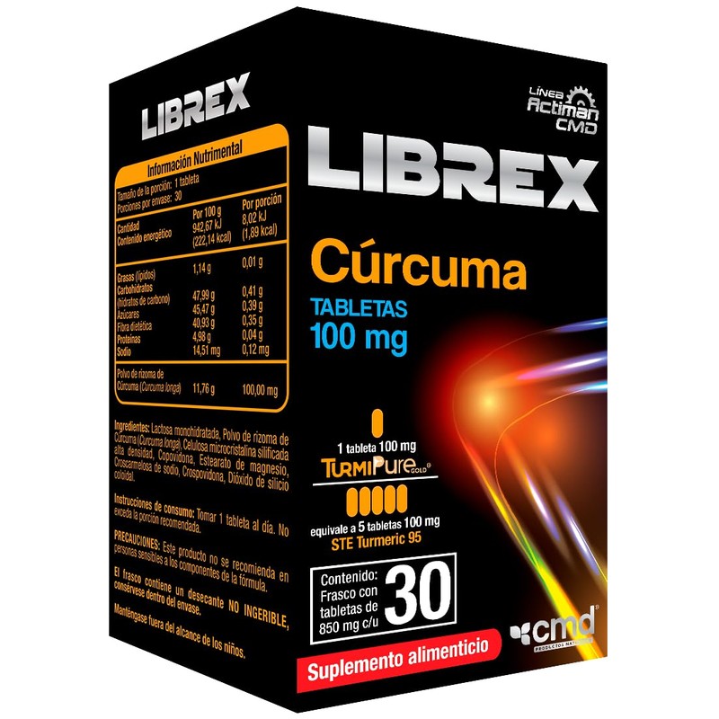 CMD - LIBREX - Tabletas de Cúrcuma - Suplemento Alimenticio