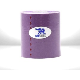 GrifGrips Athletic Sports Tape – Kinesiology Tape For Knees & Ankle Wrap – Cotton, Breathable, Supports Muscles & Joints – For Athletes & Everyday Use, 3in x 16.4 Feet Uncut Roll (Purple, 4-Roll Pack)