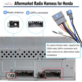 16Pin ISO Aftermarket Radio Harness Adapter for Honda 2013-2020 with Radio Antenna Adapter, 16Pin Android Car Stereo Wiring Harness with Reverse Cable for Honda Odyssey Accord Fit CR-V Civic