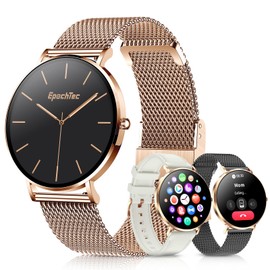 Ultra-thin Stainless Steel Smartwatch for Women Men 1.32'' Bluetooth