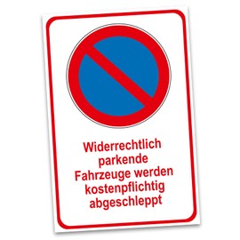 Sign 20 x 30 cm Aluminium Composite Panel for Fence Gate Door Posts Weatherproof Robust Aluminium Sign Parking Sign Durable (02 Parking Prohibition High)