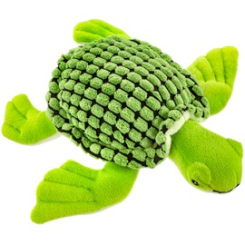 Giftable World 9 Inch Plush Pet Toy Corduroy Sea Turtle with Squeaker and Crinkle