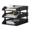 Leather Desk Organizer, Thipoten 3-Tier Stackable Letter Tray Holder for