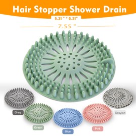 Bathroom Shower Drain Cover Hair Catcher for Bathroom Tub Shower and Sink, Easy to Install and Clean - Pack of 5