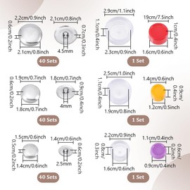 PH PandaHall 120pcs Round Button Covers Fabric Covered Buttons DIY, 3 Sizes Button Cover Kits with Flat Backs Blank Button Making Supplies with Tools for Fabric Cloth FAI Da Te