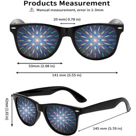 2-Pack 3D Diffraction Glasses, Cool Rave Glasses, Perfect for Valentines Day Accessories, Rave Party, Wedding Party, Musical Evening, Fireworks Shows