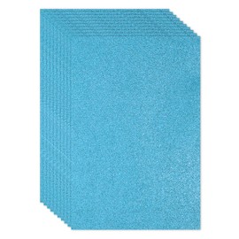 PATIKIL Light Blue Shiny EVA Glitter Foam Sheet 11 x 8 Inch 2mm Thick Sparkle EVA Glitter Felt for Crafts DIY Project, 10 Pcs