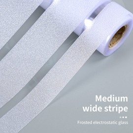 DERZGAO Window Privacy Film with Installation Tools, Static Cling, Anti UV, Heat Control, Ideal for Home Shower Office Glass Door (Stripes Pattern, 23.6X78.7Inch)