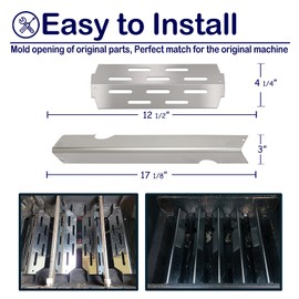 YOUFIRE Flavorizer Bars and Heat Deflectors Replacement for Weber 66032 66795 66040, Genesis II 300 Series II E-310, II E-315, II E-330 Gas Grills, 3 Pack Heat Shields and 5 Pack Flame Tamers