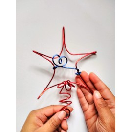 Red & Blue 4th of July Tree Star Topper for Independence Theme Holiday Trees