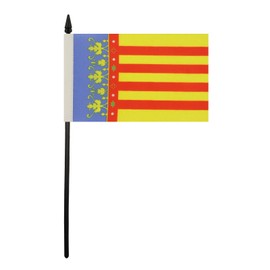 AZ FLAG - Valencia Table Flag - 15 x 10 cm - Valencian Community Table Flag 10 x 15 cm - Flags