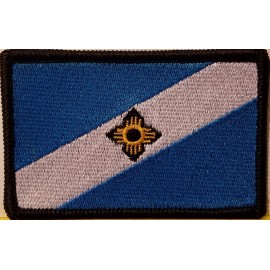 FAST SERVICE DESIGNS MADISON WISCONSIN Flag Iron-On Patch Tactical Morale Emblem Black Border