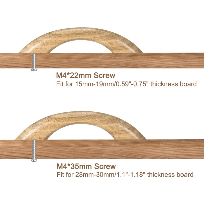sourcing map Wood Pull Handles, 2pcs 116mm/4.57" Hole Distance Wooden