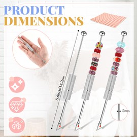 Tondiamo 4 Pcs Beadable Thread Cutter Seam Rippers for Sewing Metal Embroidery Removal Tool Beaded Seam Ripper Tag Remover for Clothes Thread Removing Cutting DIY Gift