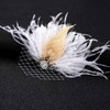 GENBREE Flapper Headband Wedding White Feather Hair Clip Rhinestone Feather