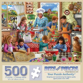 Bits and Pieces - 500 Piece Jigsaw Puzzle for Adults - 18" x 24" - Maggie's Cooking Class - 500 pc Kitchen Baking Jigsaw by Mary Thompson