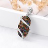 HPQQ Black Opal Necklace for Women Sterling Silver Black Opal