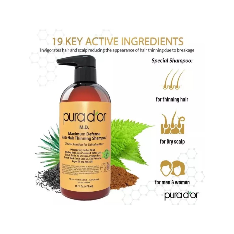 PURA D OR MD ANTI-THINNING BIOTIN 샴푸 컨디셔너 세트 (16oz