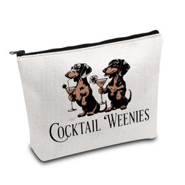 MAOFAED Martini Cocktail Gift, Funny Dachshund Cocktail Weenies Zipper Pouch, Dog Owner Gift, Cocktail Lover Gift (Cocktail weeniesCA)