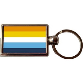 Aroace Pride Rainbow Luxury Double Sided Metal Keyring And Velvet Gift Bag