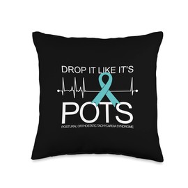 POTS Syndrome Apparel Co. Drop It Like It's POTS Syndrome Throw Pillow, 16x16, Multicolor