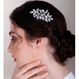 Chargances Bridal Wedding Crystal Hair Comb Red Rhinestone Hair Side Comb Fashion Headpiece for Wedding Prom Festival Bridesmaid Hair Accessoriecs for Women and Girls (Red)