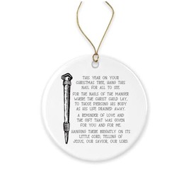 Christ Nail Symbol Christmas Ornament - True Meaning of Christmas - Christ-Centered Ornament - Jesus - Glowforge - Nativity Ornament - Christian Family Religious Ornament Printed on Both Sides