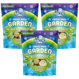 Arctic Farms Freeze Dried Kosher Dill Pickle Jumbo Chips (Small Bag) (Pack of 3)