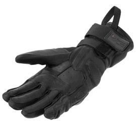REBELHORN Range Men's Motorcycle Gloves, Goat Leather, Ankle SAS-TEC Protectors, Superfabric Inserts, Double Cuff Adjustment, Wiper on Thumb