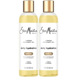 SheaMoisture Body Oil, Daily Hydration 2-Pack – Lightweight, Non-Greasy Moisturizer with Virgin Coconut Oil for Soft, Smooth Skin, 8 Oz Ea