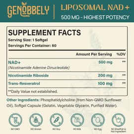 Nad Liposomal Complex Resveratrol Nicotinamide 800mg 60 Cap Sabor Sin Sabor