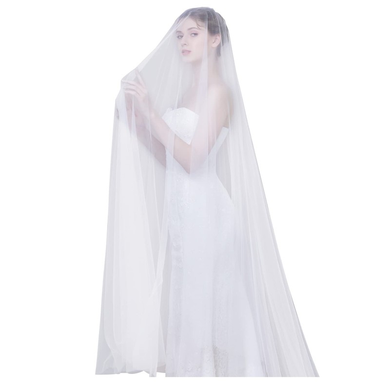 BEAUTELICATE Velo de novia de boda con peine, 1 nivel,