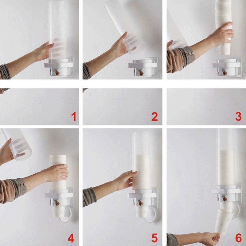 Disposable Paper/Plastic Cup Dispenser Holder Adjustable 40-50Pcs Cups Container with
