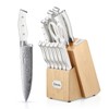 Knife Set with Block, D.Perlla 15 Pieces Kitchen Knife Set