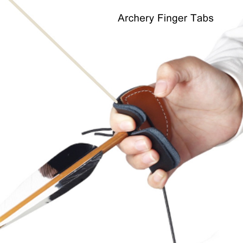 3pcs Archery Finger Tabs Thickened Double Layer PU Leather Archery
