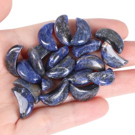 XIANNVXI 10 PCS Blue Sodalite Crystal Moon Healing Gemstones Set Blue Sodalite Stones Crescent Moon Gifts Crystals Bulk