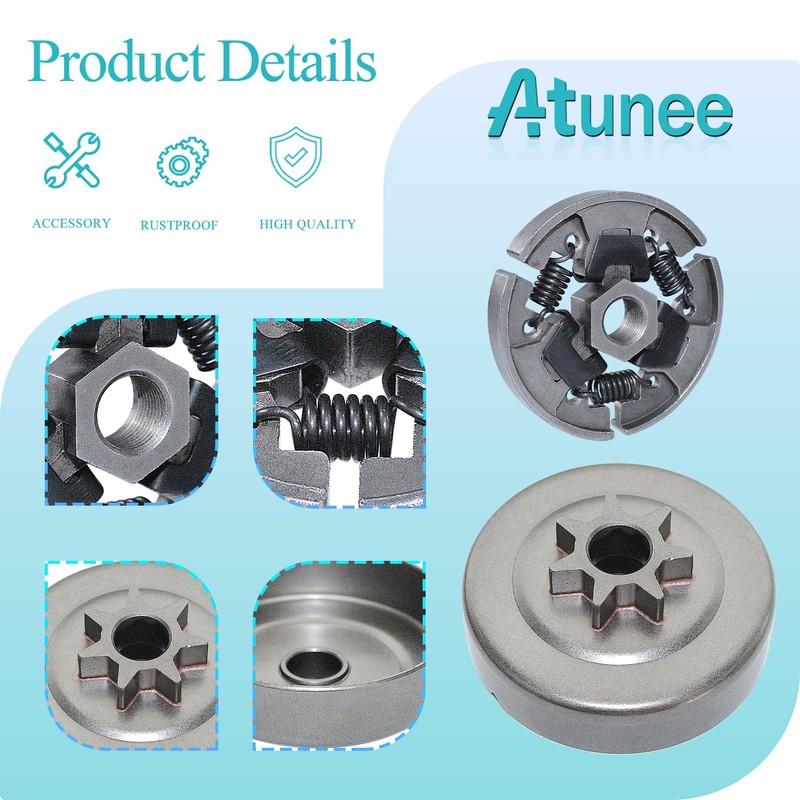 Atunee Clutch Drum Sprocket Worm Gear Kit for Stihl 017