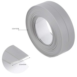 Sealing Strip, 3 Colors 3.2M Adhesive Bath and Wall Length Tape CaulkSelf Sink Basin Trim Kitchen (38mm Gray)