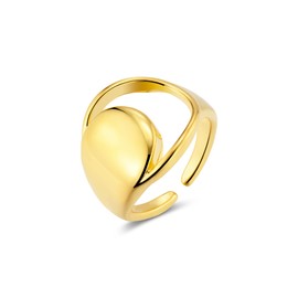 ALEXCRAFT Chunky Rings Women Men Gold Waterproof Line Girlfriend Temperament Personality Open Rings Mum Engagement Promise Adjustable Ring Jewellery for Women Men